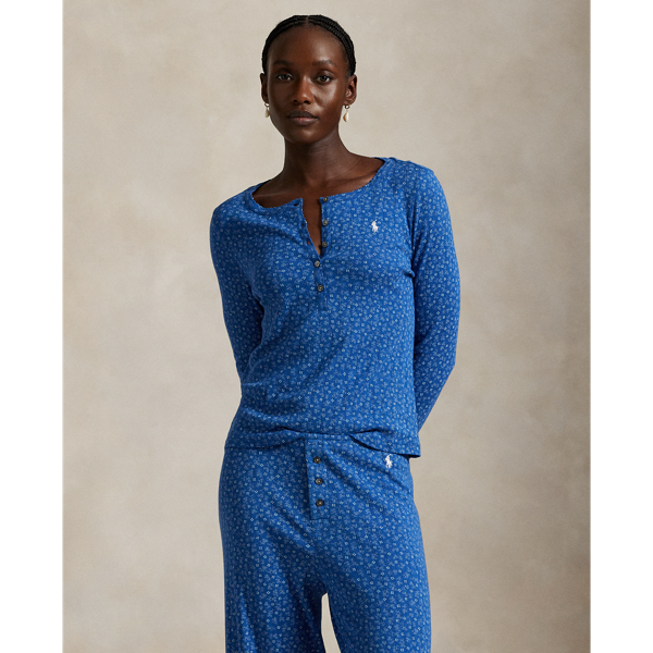 Midnight Ditsy Pointelle Henley Pyjama Set Polo Ralph Lauren 3
