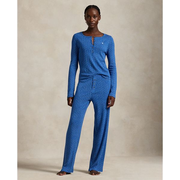 Midnight Ditsy Pointelle Henley Pyjama Set Polo Ralph Lauren 6