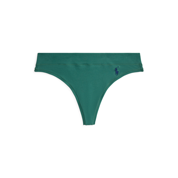 Stretch-Cotton Mid-Rise Thong