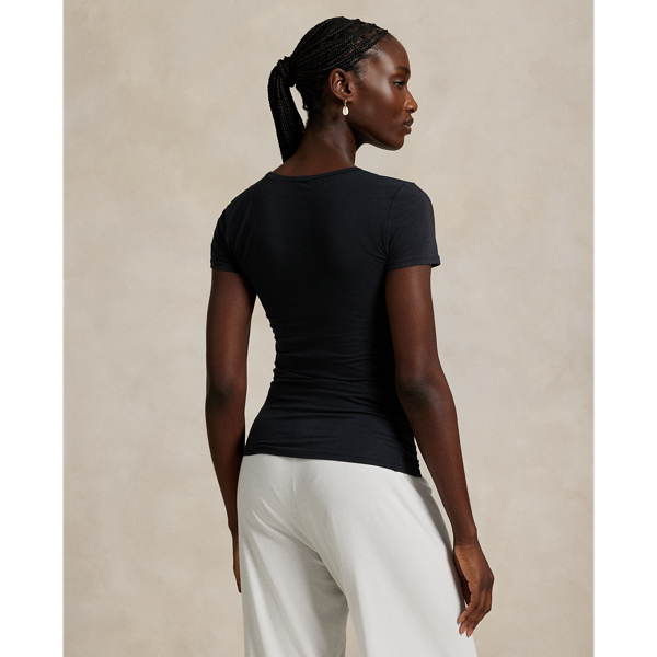 Onyx Stretch-Cotton Crewneck Tee Polo Ralph Lauren 4