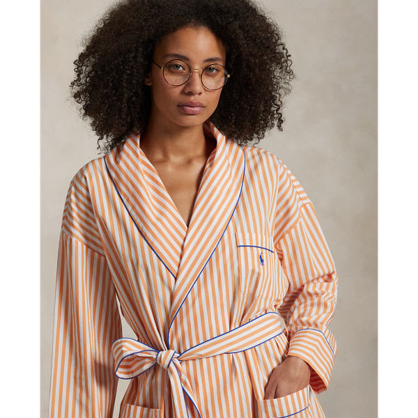 Striped Cotton Poplin Robe