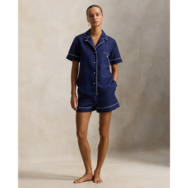 Chemise et short de pyjama lin et coton