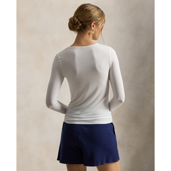 White Cloud Stretch-Blend Long-Sleeve Tee Polo Ralph Lauren 4