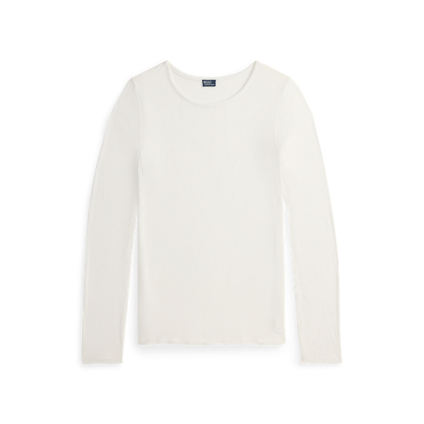 White Cloud Stretch-Blend Long-Sleeve Tee Polo Ralph Lauren 2