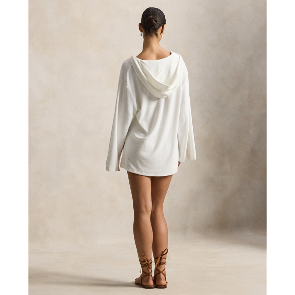 White Cotton Terry Hooded Cover-Up Polo Ralph Lauren 4