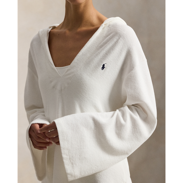 White Cotton Terry Hooded Cover-Up Polo Ralph Lauren 5