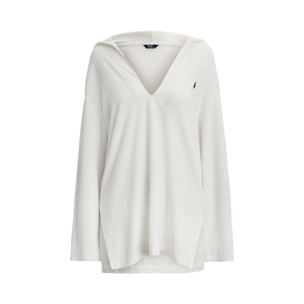 White Cotton Terry Hooded Cover-Up Polo Ralph Lauren 2