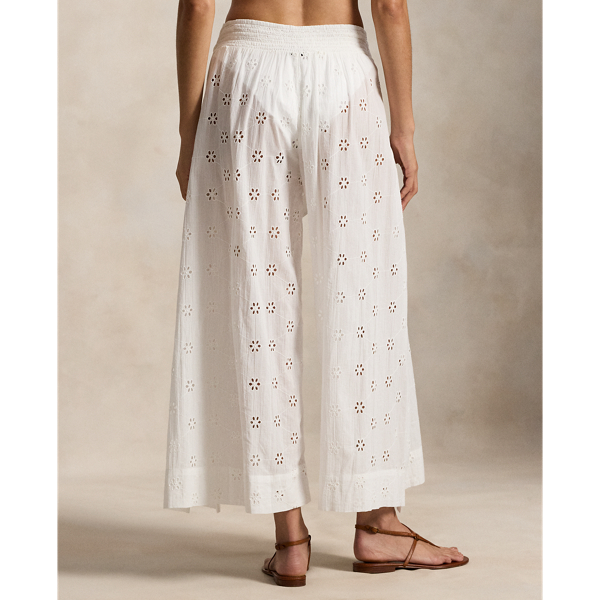 White Cotton Eyelet Cover-Up Wrap Pant Polo Ralph Lauren 4
