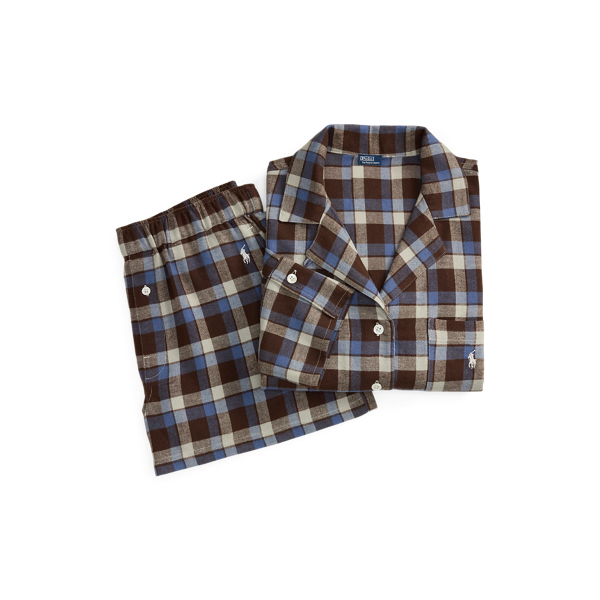 Plaid Flannel Crop Top & Boxer PJ Set