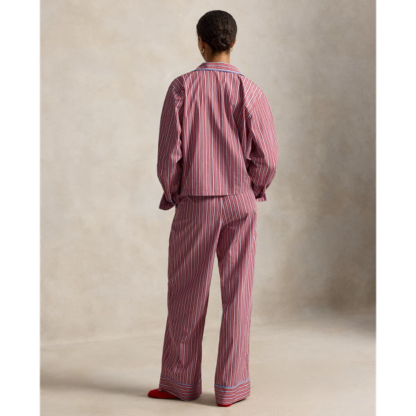 Striped Poplin Long-Sleeve Pajama Set