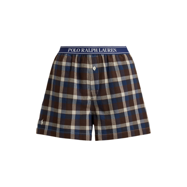 Boxers em flanela de algod&atilde;o xadrez