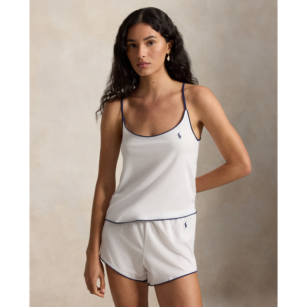 White Cloud Cotton Cami & Short Sleep Set Polo Ralph Lauren 3