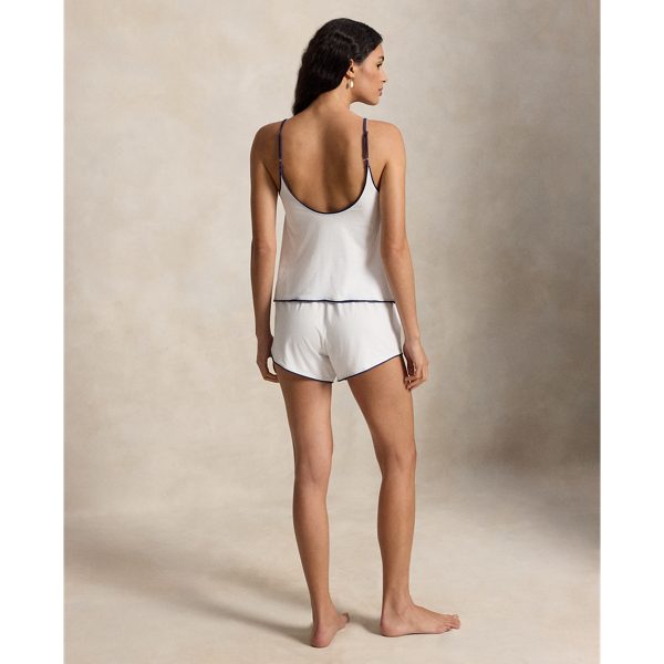 White Cloud Cotton Cami & Short Sleep Set Polo Ralph Lauren 4