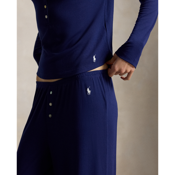 Ribbed Henley & Pant Sleep Set