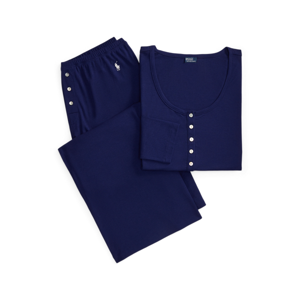 Ribbed Henley & Pant Sleep Set