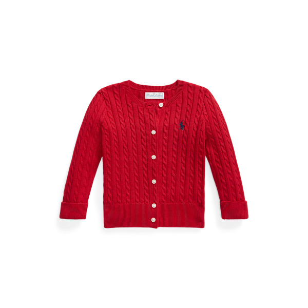 Baumwollstrickjacke mit Zopfmuster