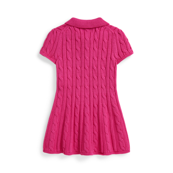 Cable-Knit Cotton Polo Sweater Dress