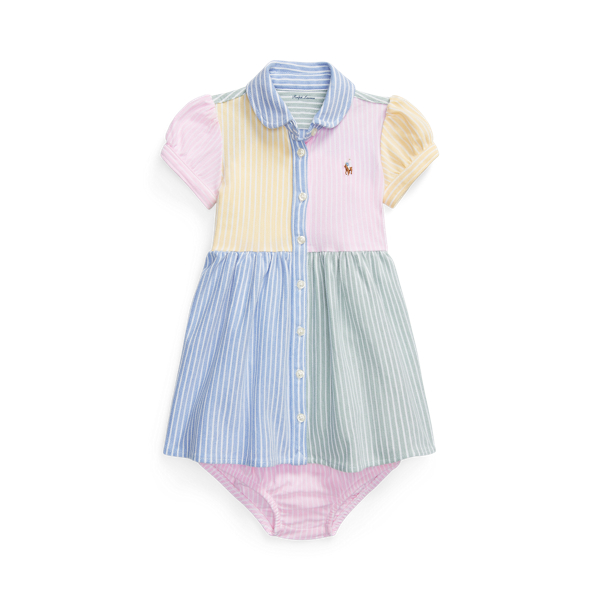 Kleurgeblokte mesh Polo-jurk en bloomer