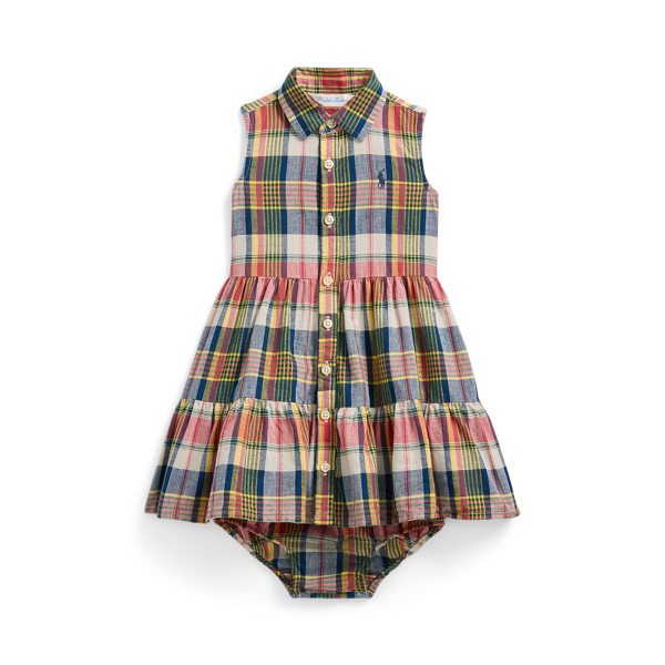 Plaid Cotton Madras Shirtdress Bloomer