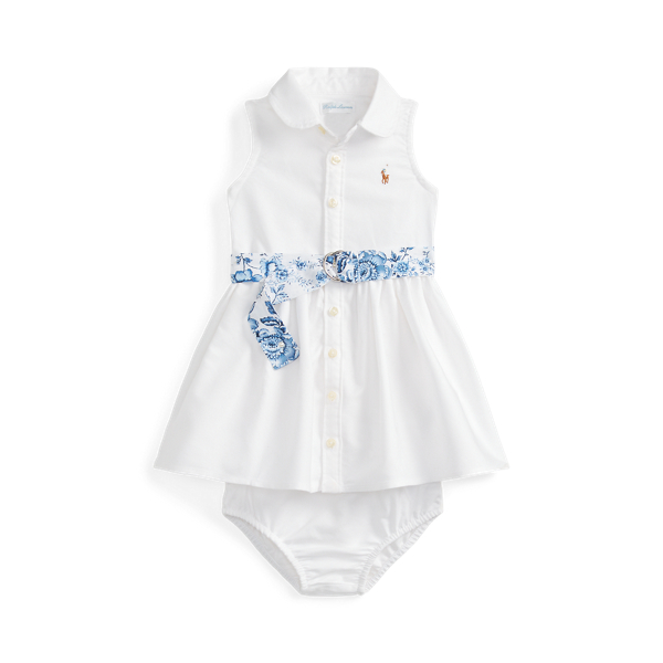 Belted Cotton Oxford Dress