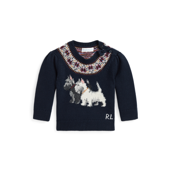 Baby Girl Blue Knitwear Ralph Lauren PL