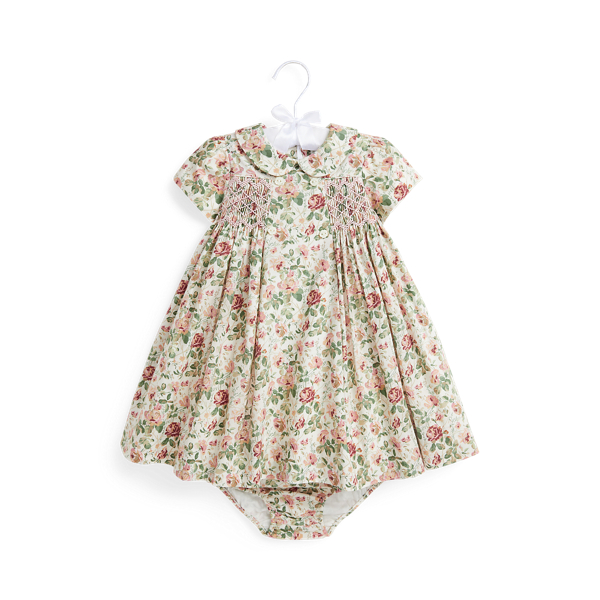 Floral Smocked Cotton Dress & Bloomer