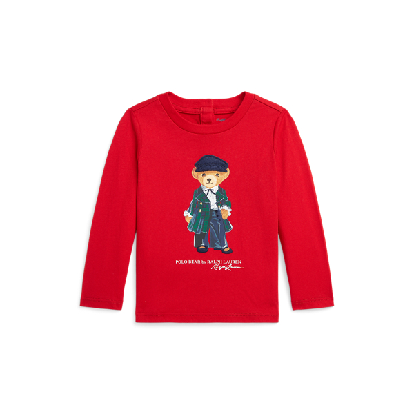 Polo Bear Cotton Jersey Long-Sleeve Tee