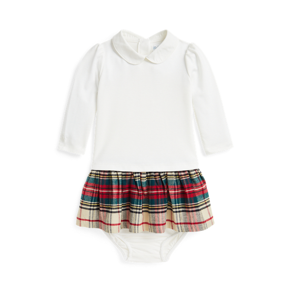 Nevis Plaid-Skirt Ponte Dress & Bloomer Baby Girl 1