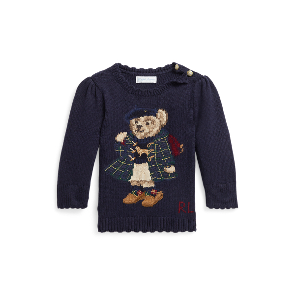 Pull Polo Bear &agrave; bordure festonn&eacute;e
