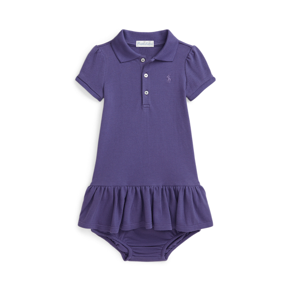 Juneberry Cotton Mesh Polo Dress & Bloomer Baby Girl 1