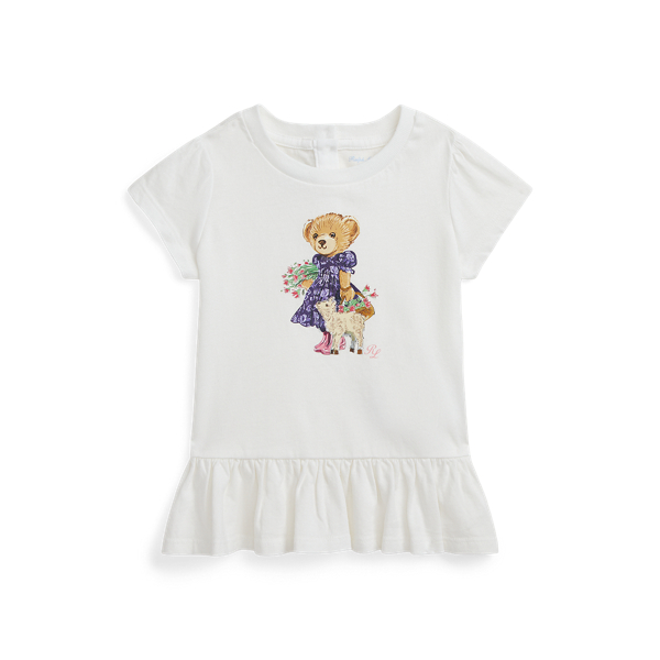 Polo Bear Cotton Jersey Peplum T-Shirt