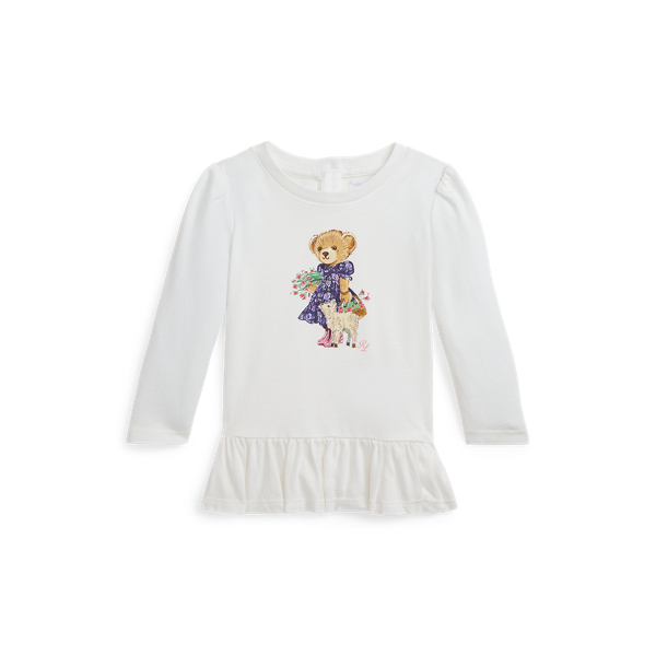 Polo Bear Cotton Jersey Peplum Tee