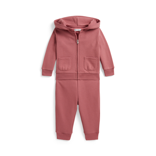 Picot-Trim Hoodie & Jogging Bottoms Baby Girl 1