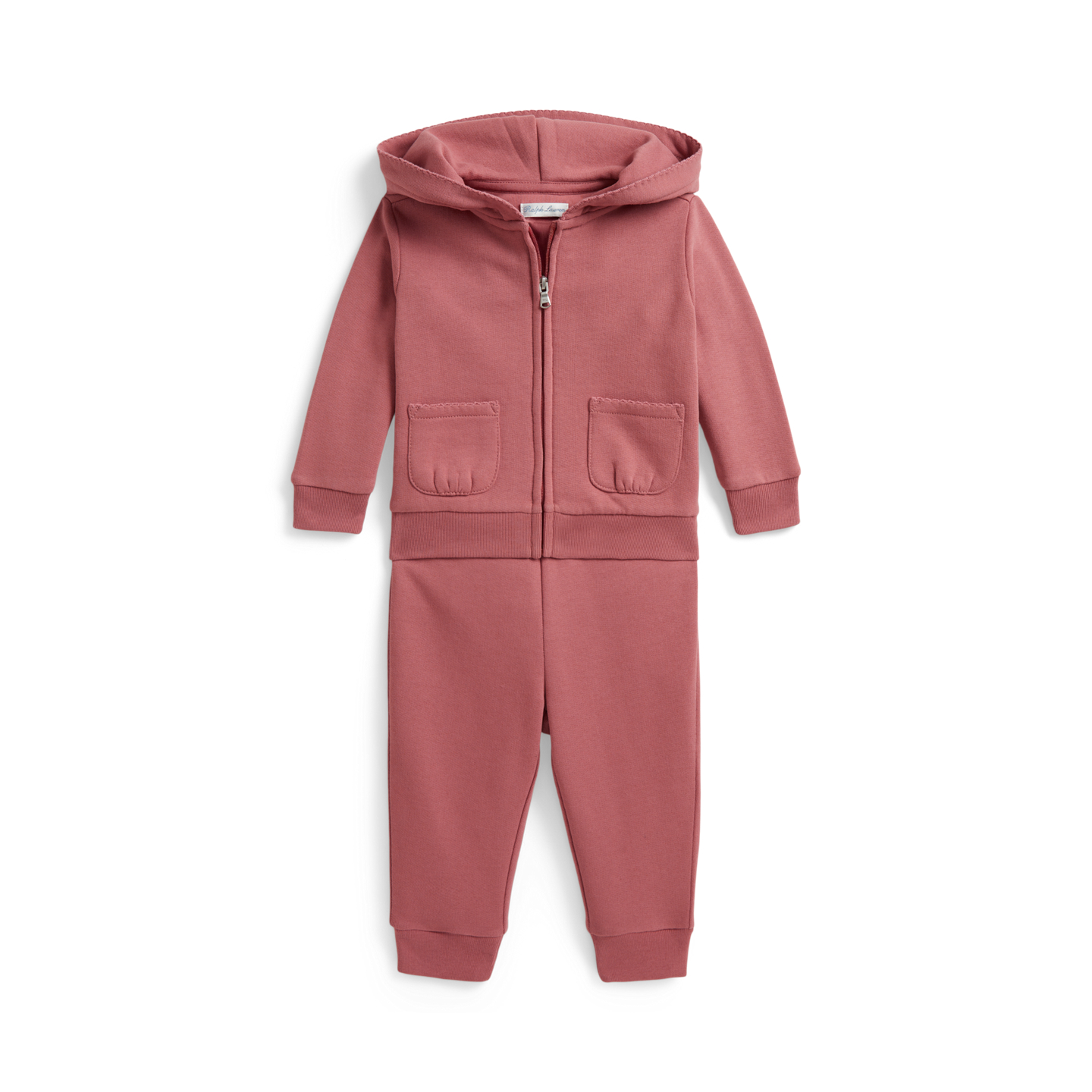 Детский комплект Ralph Lauren Picot Fleece Hoodie & Jogger Pant Set, цвет: Холщовый розовый — фото 2