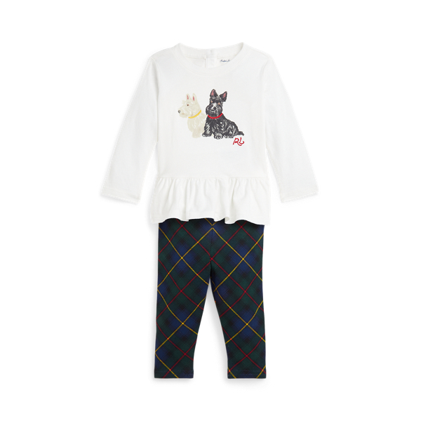 Dog-Print Jersey Tee &amp; Legging Set