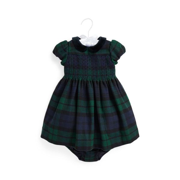 Plaid Smocked Dress & Bloomer