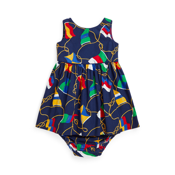 Vestido n&aacute;utico de algod&oacute;n con pololo Baby Girl en 1