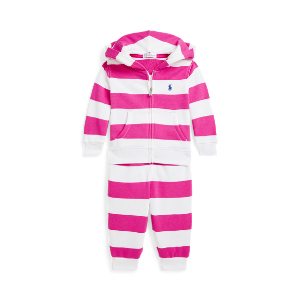 Striped Terry Full-Zip Hoodie & Pant Set