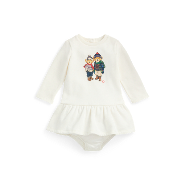 Nevis Polo Bear Fleece Dress & Bloomer Baby Girl 1