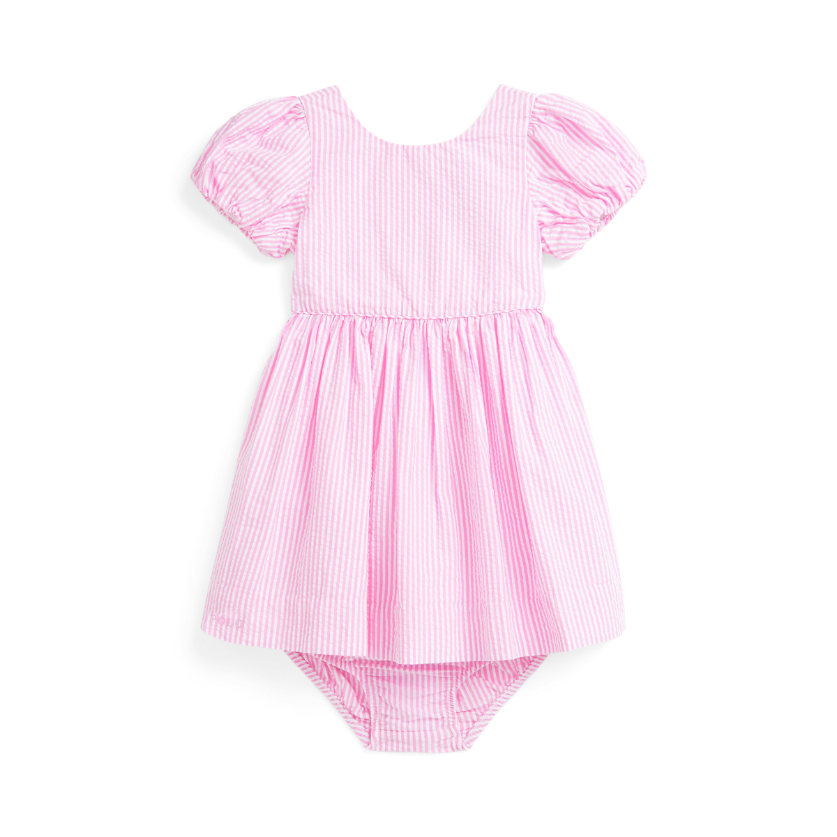 ◆POLO RALPH LAUREN◆ Hand Smoking Cotton Dress and Bloomer Striped Seersucker Dress & Bloomer