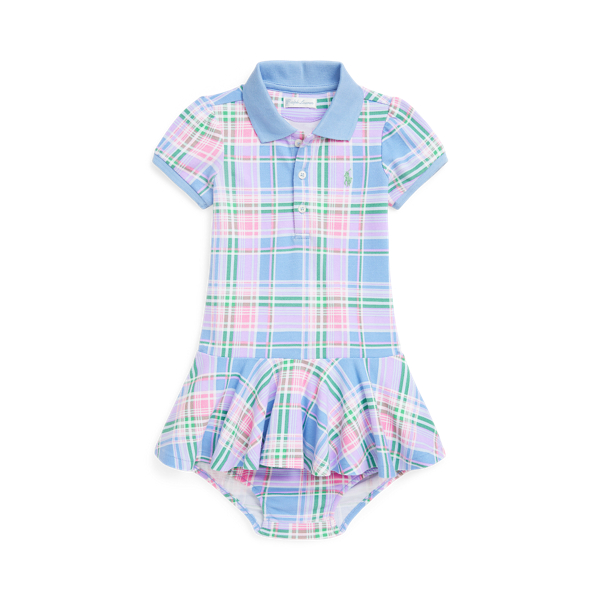 Plaid Smocked Cotton Dress & Bloomer