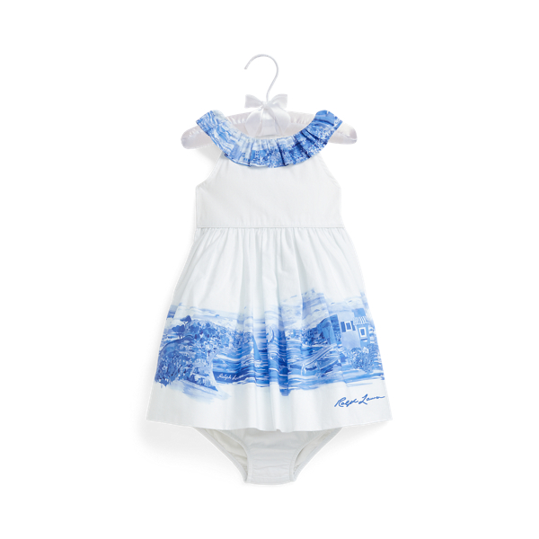 Seashore Scenic Border Robe motif bord de mer en coton bloomer Baby Girl 1