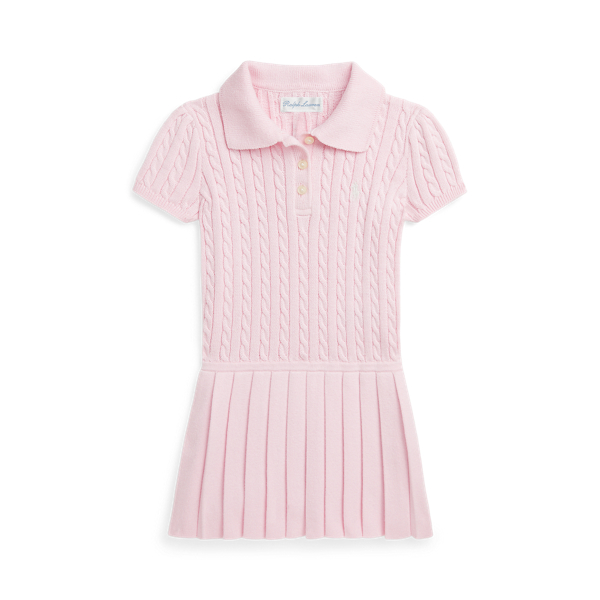 Robe polo mini-torsades en coton m&eacute;lang&eacute;