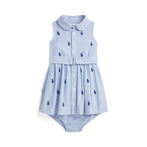 Belted Polo Pony Oxford Shirtdress