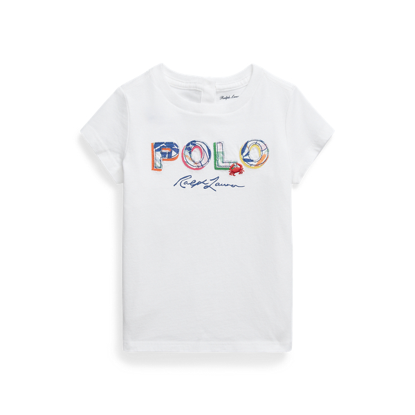 T-shirt logo tropical en jersey de coton