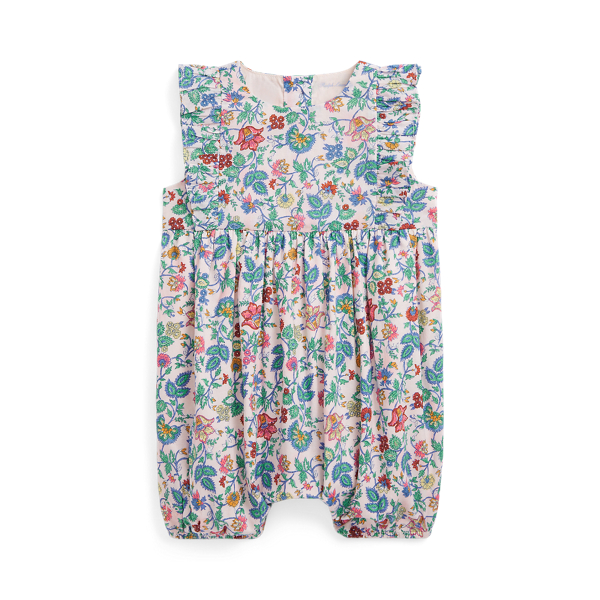 Botanical Woodblock Combishort boule fleuri batiste de coton Baby Girl 1