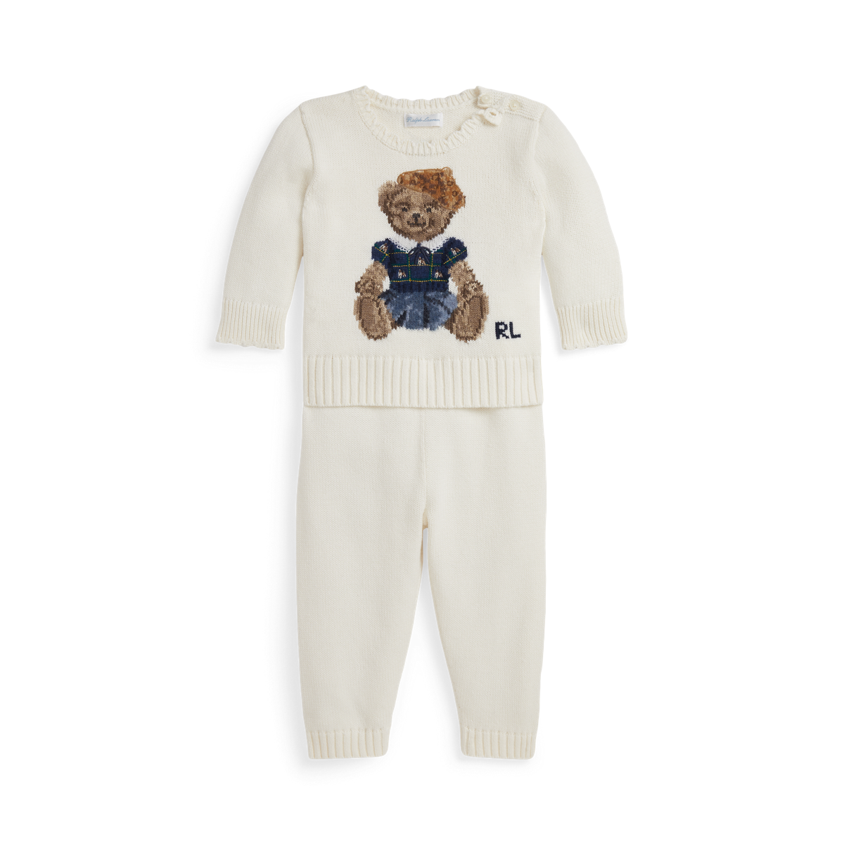 yu-to　Pnlo by RaIphLauren ポロベア　コットン Polo Bear Cotton Sweater & Pant Set