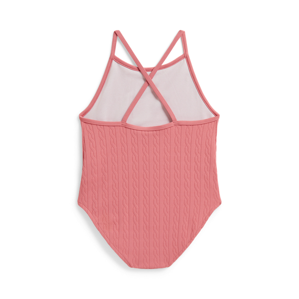 Jacquard-Badeanzug mit Mini-Zopfmuster Baby Girl in W&uuml;stenrose 2