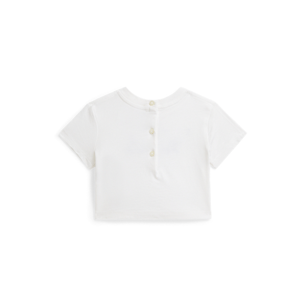 White Logo Cotton Jersey Boxy Tee Baby Girl 2
