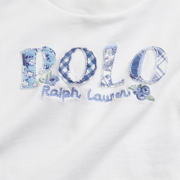 White Logo Cotton Jersey Boxy Tee Baby Girl 3